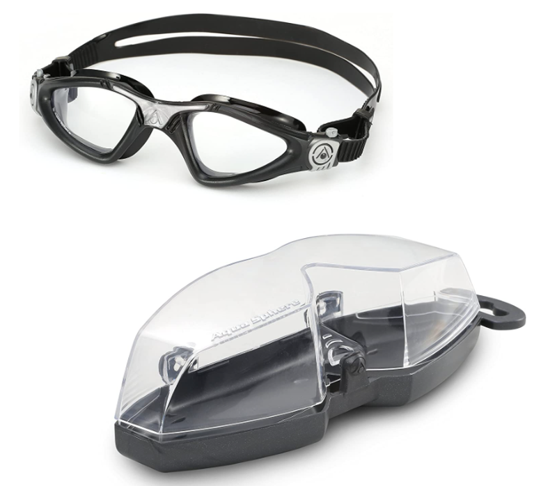 Aqua Sphere Kayenne Swim Goggles Clear Lens - Black/Silver -2